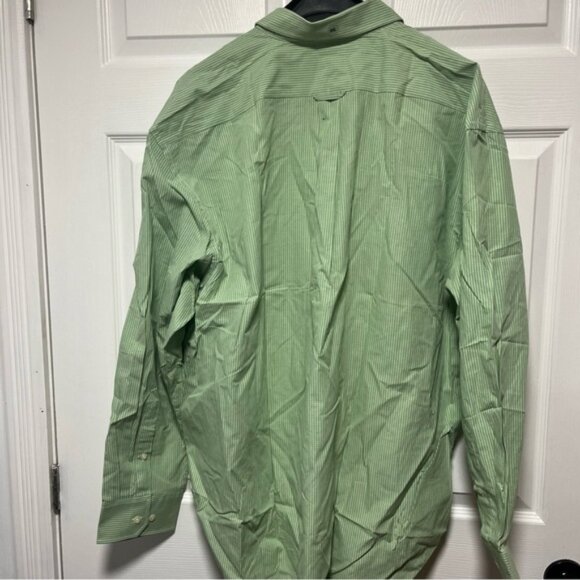 NWT IZOD Men’s Shirt 100% Cotton Long Sleeve Button-Down 2XL Seacrest Green - Picture 6 of 7